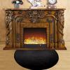 Fireproof Hearth Rugs Fireplace Rug Half Round Floor Rug 2-Layer Fiberglass Non-slip Fireproof Mat Stove Indoor Outdoor