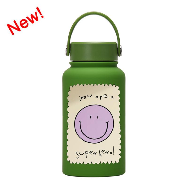 650Ml Thermos Cup Wide Mouth Portable Vacuum Children'S Student Sports Kettle Outdoor Printing Water Cup
