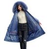 Winter Warm Coat Women Big Fur Collar Hooded Down Cotton Long Jacket Female Parka Outwear  for Womens