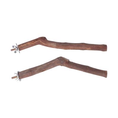 2 Pcs Bird Stand Perch Natural Wood Parakeets Cage Standing Stick for Udgies Cockatiels Conure Parakeet Lovebirds