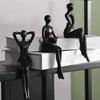 3 szt. Rzeźba do czytania z żywicy, Statua siedzącego myśliciela, Abstrakcyjna figurka kobiety na półkę na książki do domu, biura, salonu, półki, dekoracja biurka
