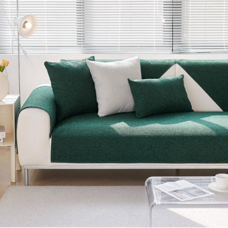 Soft Thick Chenier Sofa Cushion Living Room 1/2/3/4 Seat Mat Non-slip Corner Couch Cover Protective Embroidery Sofa Towel Home