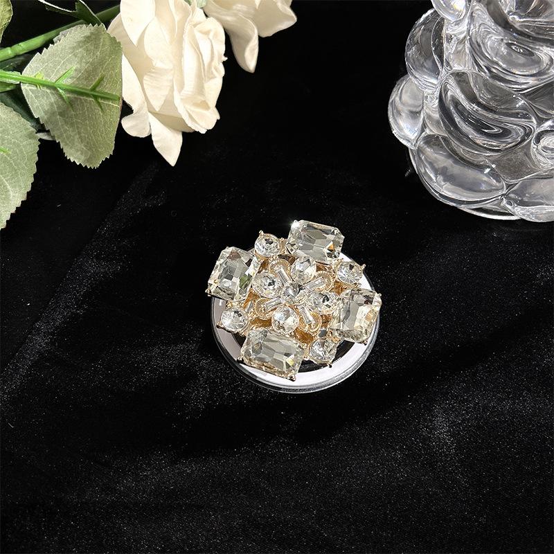 Magnetic Mobile Phone Airbag Bracket Magsafe Desktop Retractable Rhinestone Light Luxury Gemstone Pearl Lazy Ring Buckle
