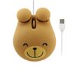 Mini Ratón Alámbrico Lindo Dibujo Animado Rana Tigre Diseño Oso Marrón Computadora 3D Ratón para Niños 1600 DPI USB