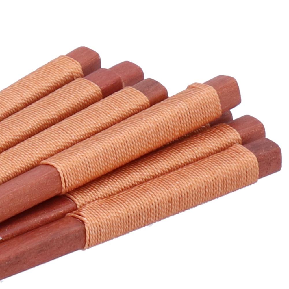 5Pairs Wrapped Twine Handle Anti-slip Chopsticks Slender Retro style Chopsticks Snack Eating