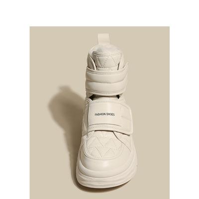 Velcro Letter Snow Boots Women's Autumn and Winter New Velvet Thickened Waterproof Non-slip Warm Bread Cotton Shoes