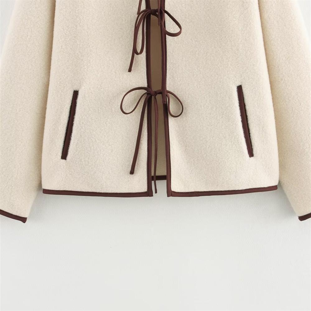 Spring 2025 Women's Bow-Tie Cardigan: Stylish & Versatile Jacket Top