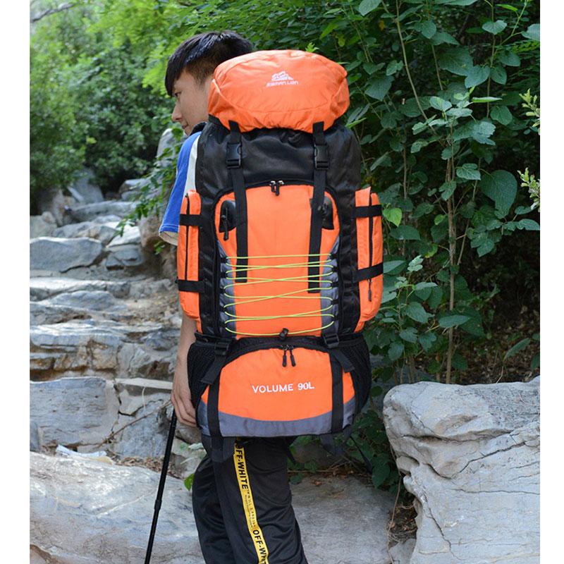 90L 80L Reisetasche Camping Rucksack Wandern Armee Klettern Taschen Bergsteigen Große Kapazität Sport Tasche Outdoor Militär XA857WA