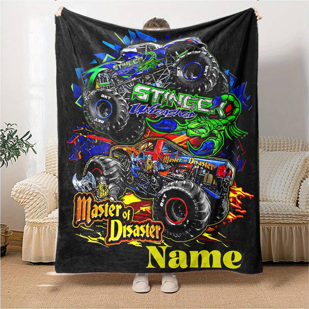 Custom Name Pink Hair Warrior Blanket for Couch & Bed, Plush Cozy Fuzzy Blanket Super Soft & Warm Blankets for Fall and Winter. 0908173