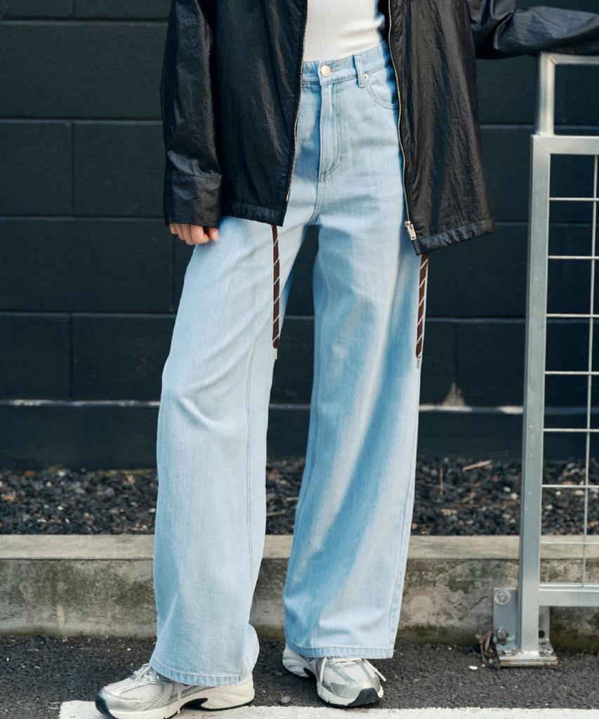 Marop 9164 Lightweight Wide Denim Pants (Light Indigo)