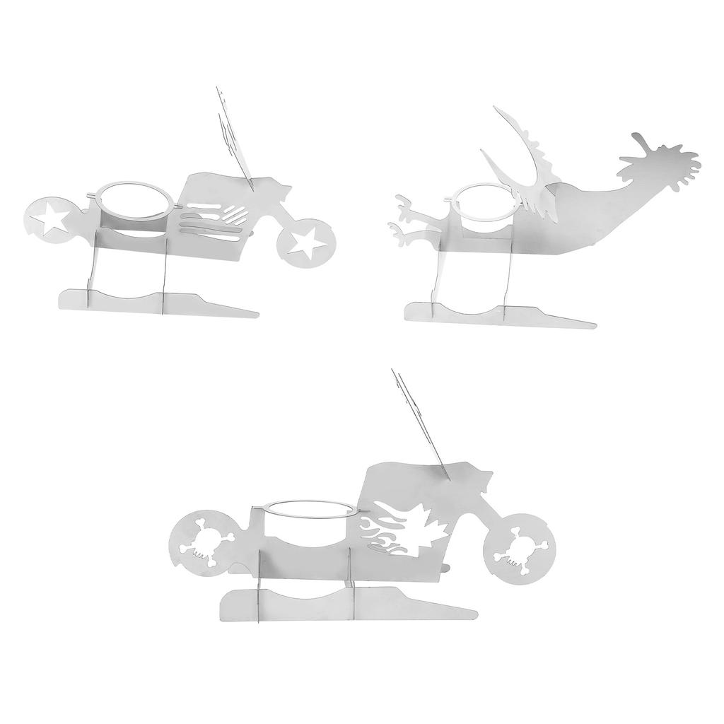 Stainless Steel Chicken Stand Removable Portable MotorcycleShape BBQ Roaster Stand for Party