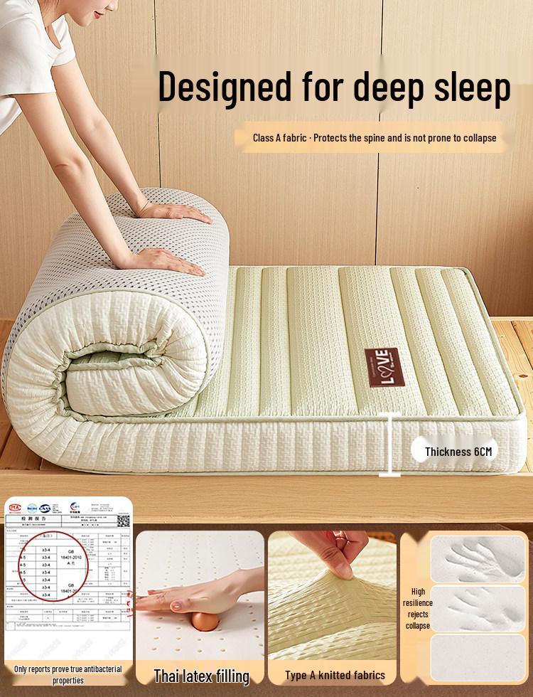 Memory Foam Latex Single Bed Pad for Dorms - 90x190cm