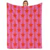 Retro Multicolor Star Cartoon Anime Print Flannel Blanket Soft Warm Throw for Kids Bedroom Sofa Christmas Office Car
