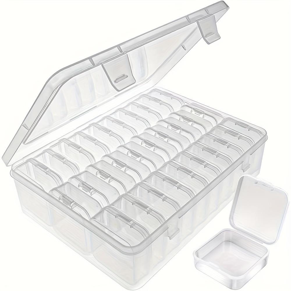 

1Box 30 grid transparent box divided desktop storage box, bead storage box, organizing small square box with lid plastic box прозрачный