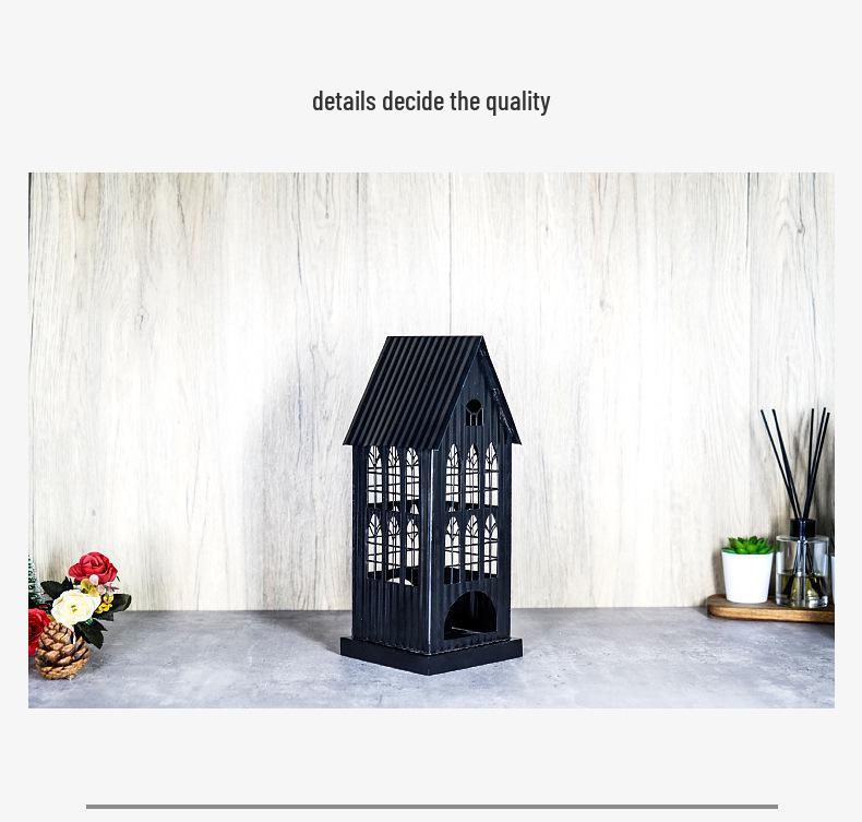 European and American Church Style Christmas Wrought Iron Lantern Ornament