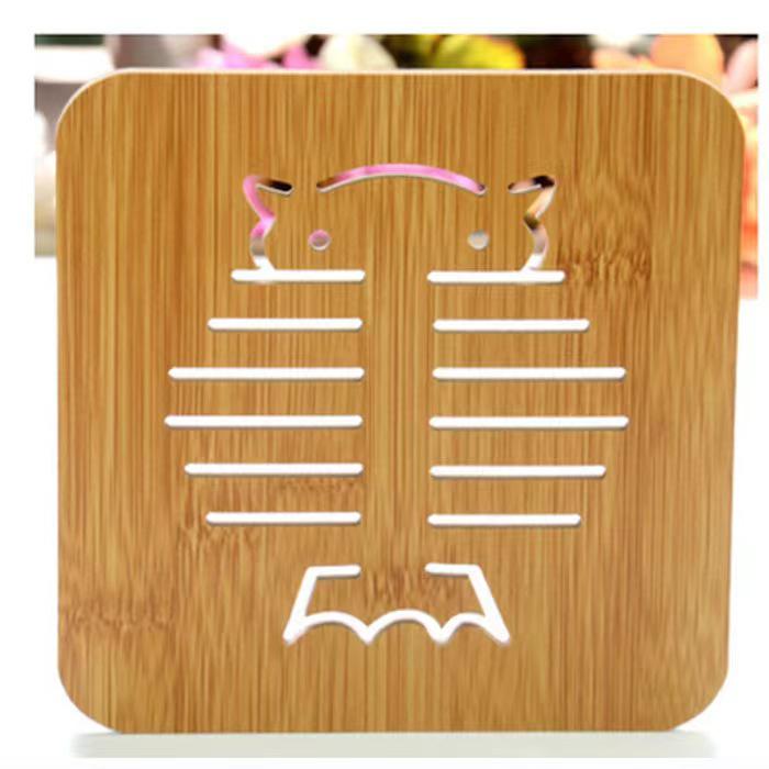 Cartoon Wooden Dining Table Heat-Resistant Anti-Slip Coaster Mat