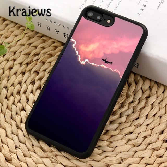 Krajews Pink Travel Avion Avion Husa Telefon pentru iPhone 14 5 SE 6s 7 8 plus XR XS 11 12 13 pro max Galaxy S21 S22 Plus