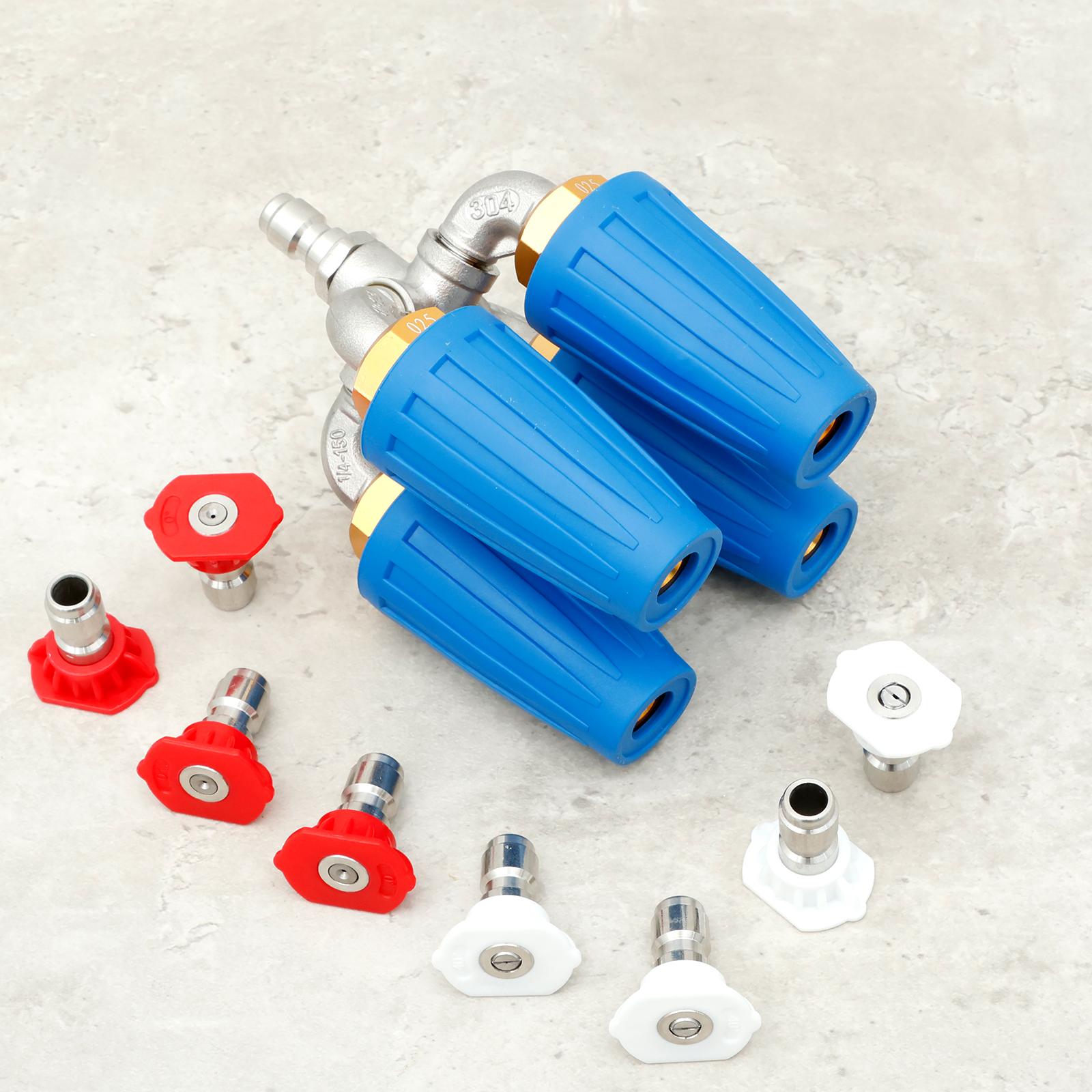 

4-in-1 Turbo Nozzle Pressure Washer 2.0 Orifice Quadruple Turbo Nozzle 360° Rotating 1/4 Quick Connector 4000 PSI Tip Turbo
