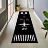 Aviation Runway Pattern Long Runner Rug Non Slip Hallway Entryway Carpet Soft Wear Resistant Kids Playroom Decor Mat
