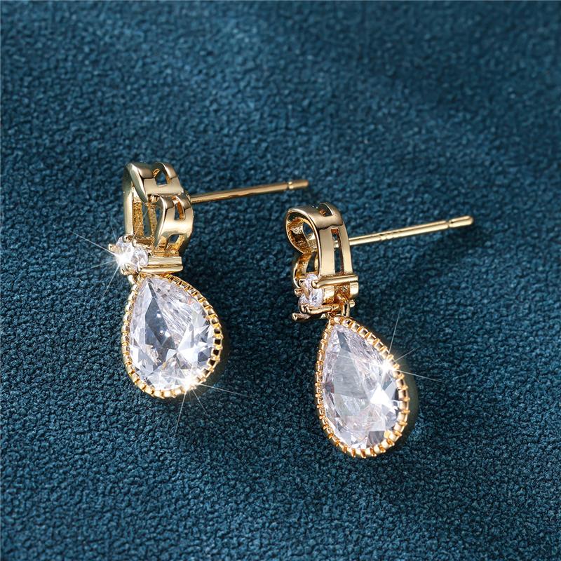 

Уникальные серьги-капли любви для женщин и невесты, свадебные и помолвочные серьги, ювелирные изделия, подарок золотой