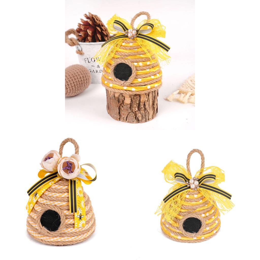 Bee Skep Honeycomb Festive Decor In Jute Material For Celebrations And Parties