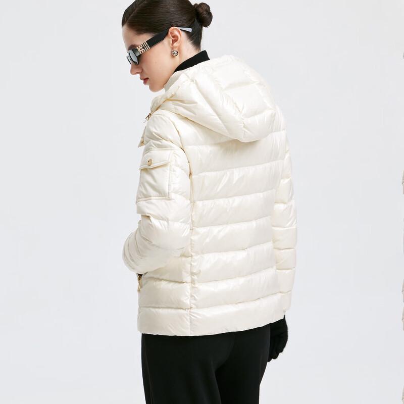 GIOVANNI VALENTINO Women's Hooded White Duck Down Jacket
