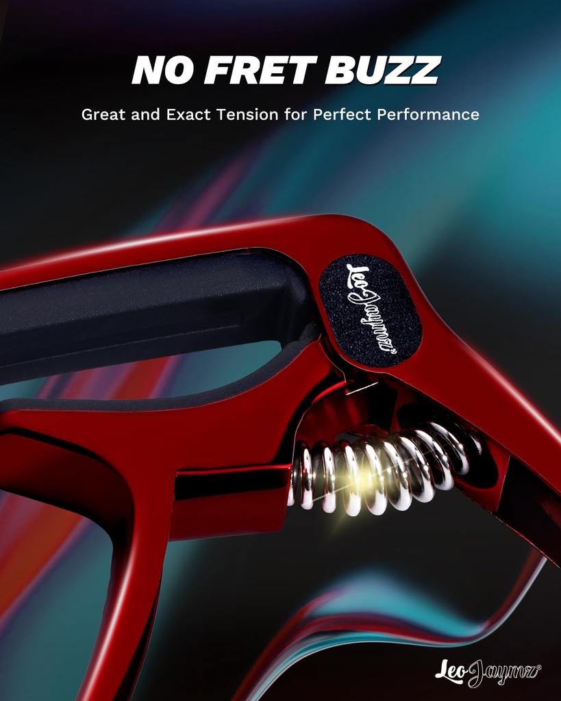 Leo Jaymz Guitar Capo for Zinc Alloy Metal Guitar Guitar Clamp for Bass Classical and Banjo Shadow Heavy-Duty Acoustic/Electric Guitars, Clip, Guitar,