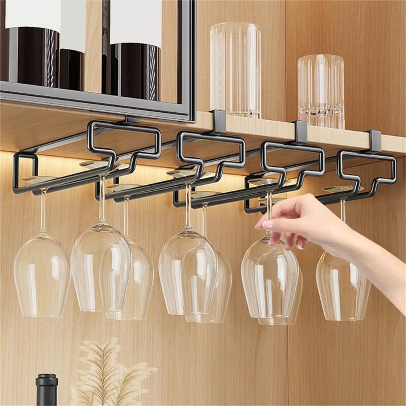 Under Cabinet Hanging Rack Wine Glass Storage Racks Simple Designs Holders Perfect For Bars And Kitchens