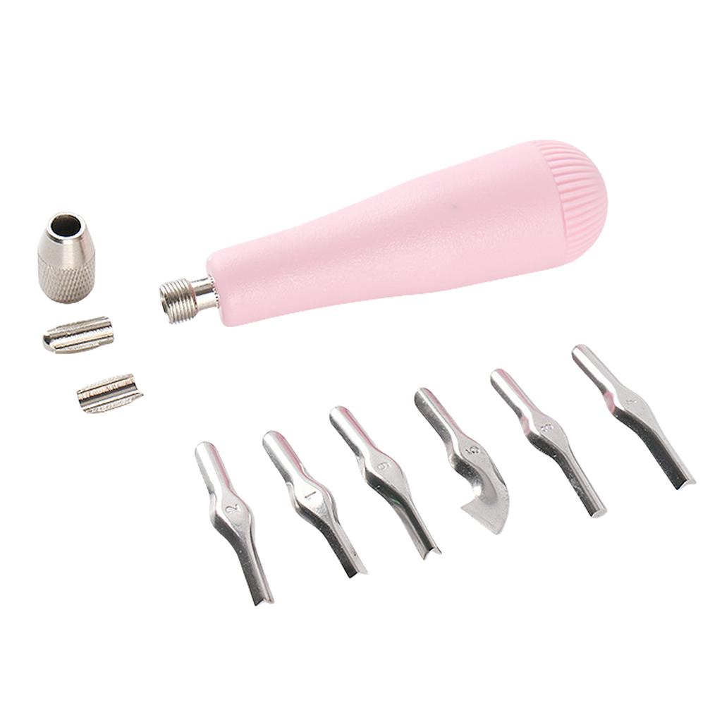 Craft Linoleum Cutter with 6 Size Cutting Head Assorted Lino Cutter Carving Tool For Block Printing And Craft Project