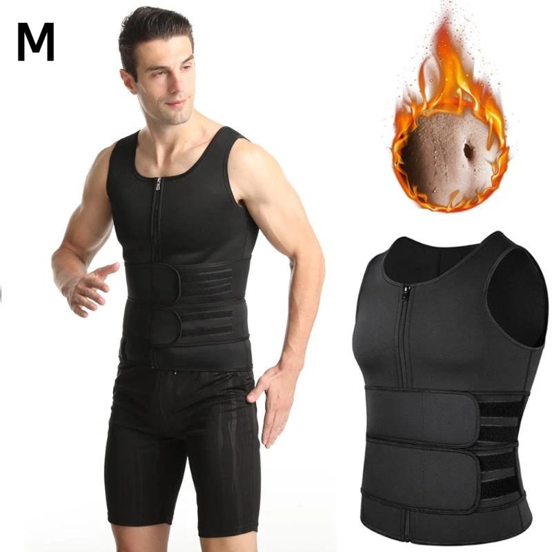 Gilet Sauna Uomo con Zip Frontale, Doppie Cinghie Regolabili e Tessuto Termocatturante, Perfetto per Allenamento in Palestra e Modellamento del Corpo