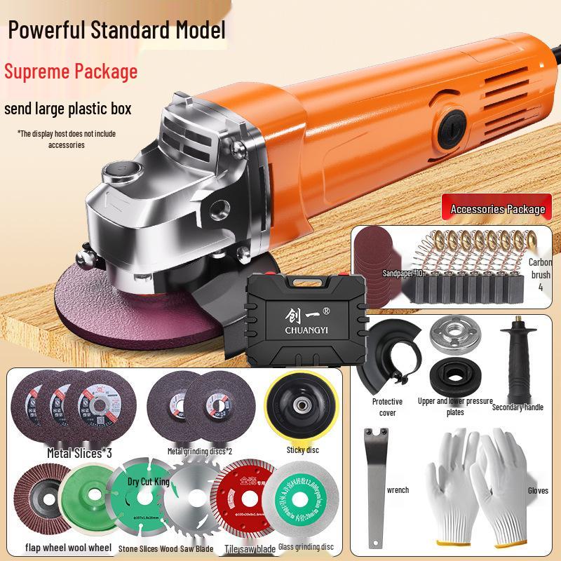 Angle Grinder: Industrial Polisher for Metal Cutting, Rust Removal & Grinding, Household Hand Tool