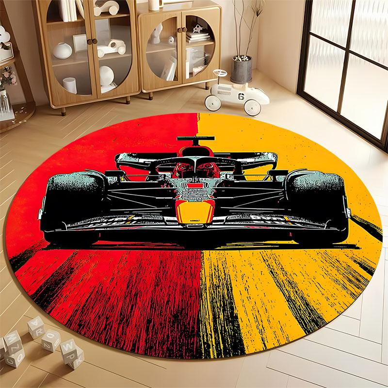 

Dynamic Racing Car Design Round Rug for Living Room round carpet for home sofa bedroom, gift Diameter 60cm