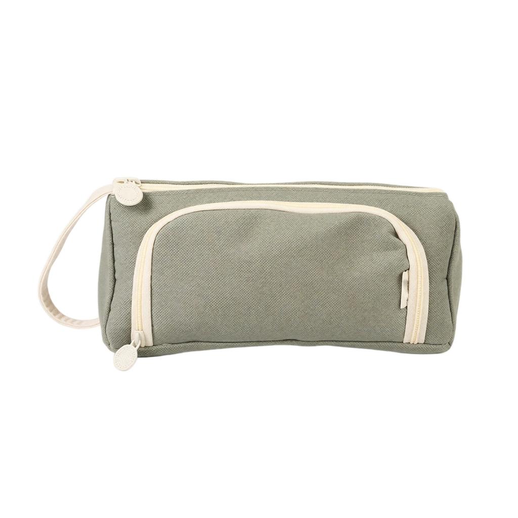 Triangular Twill Color Pencil Case Large Capacity Multipurpose Storage Bag for School Supplies