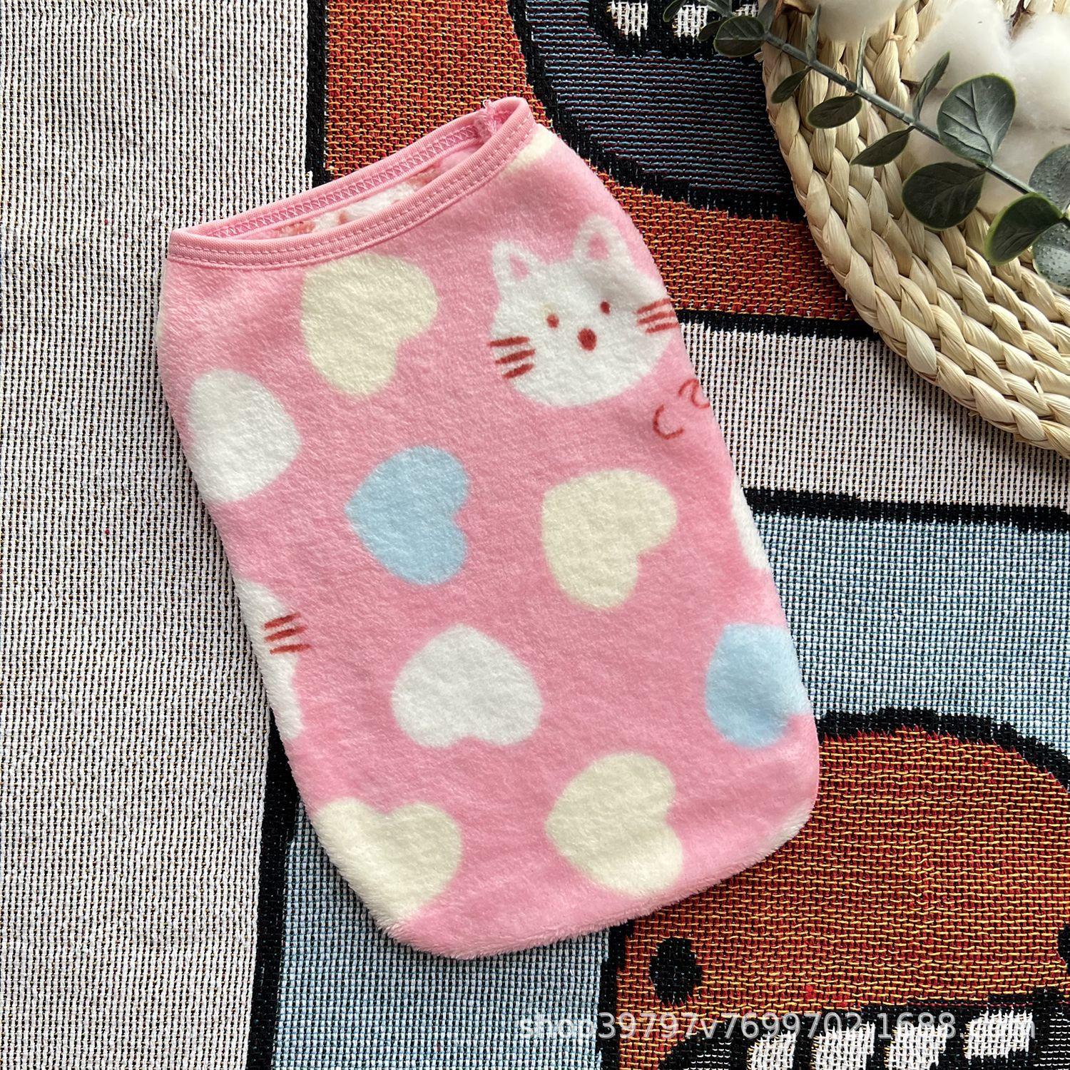 

Autumn and winter new dog clothes velvet vest warm teddy small and medium dog pet supplies XS