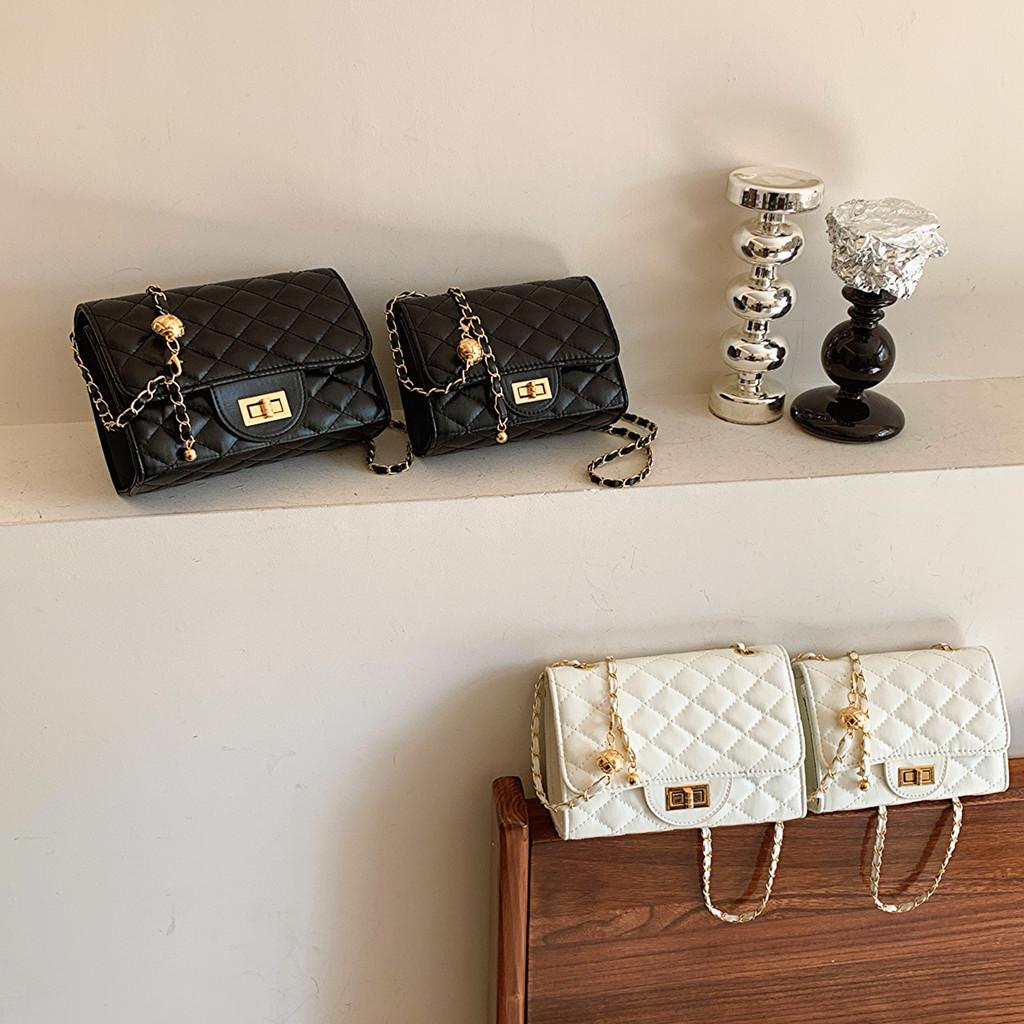 Color Lattice Solid Single Shoulder Crossbody Bag Handbag Women Gift Fashion