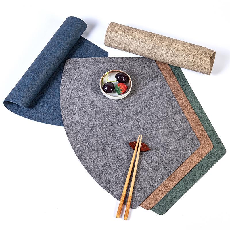 Wind Cloth Pattern Fan-shaped Waterproof, Oil-proof and Anti-scalding Pad, Restaurant Kitchen Daily Pot Pad, Coaster, Thermal Insulation Pad