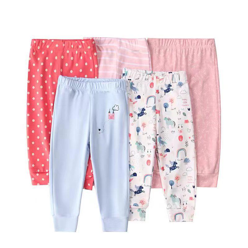 

Mamaspap Kids Весна/Осень Домашняя Одежда: Подарочная коробка из 5 разноцветных детских брюк - Доставка через границу 9-12M/73cm