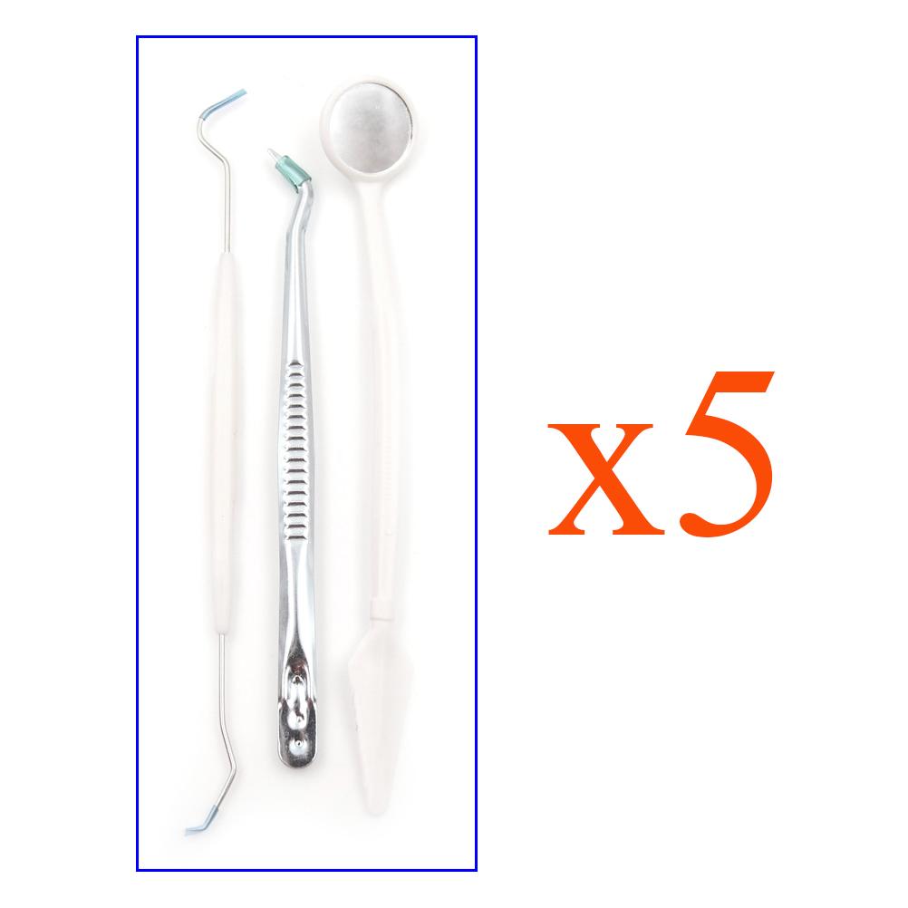 

Durable And Safe 3Pcs/Set Plastic Disposable Dentisy Tool Anto-Fog Mirror Two Sides Probe Steel Tweezer Dental Instrument Kit Dentistry Tools