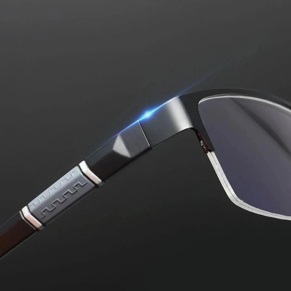 Lunettes de lecture en métal Anti-lumière bleue, pour hypermétropie, pour hommes d'affaires, dioptrie 0 + 1.0 + 1.5 + 2.0 + 2.5 + 3.0 + 3.5 + 4.0