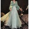 Erhältlich: 3D Pailletten Spitze Farbverlauf Netzkleid - Neue Mode Patchwork Rock 2026