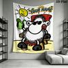 Custom Name sheepworld Wall Tapestry Aesthetic Wall Hanging Printed Fabric Blanket Decorative Tapestries for Bedroom Living Room Home Decor