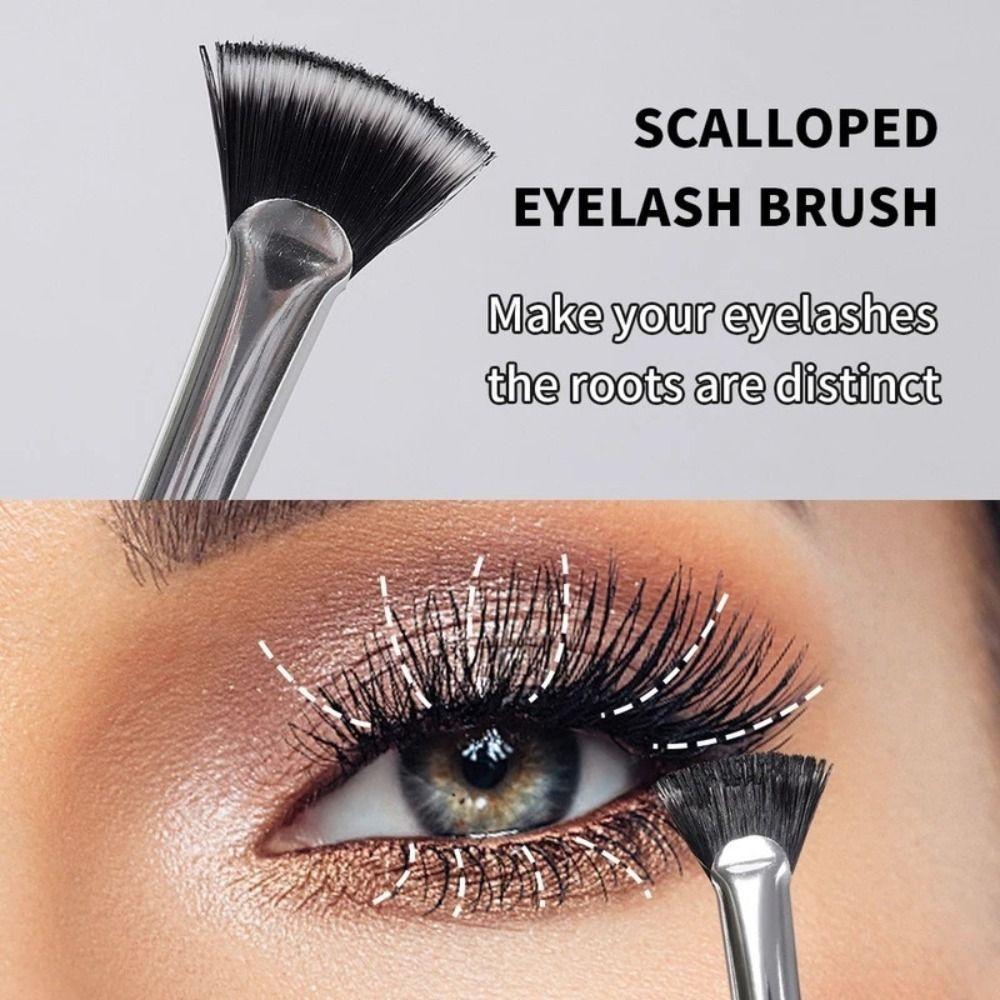 Angled Mascara Fan Brush Fine Fan-shaped Eyelash Brush Sunflower Lash Brush   Makeup Tool