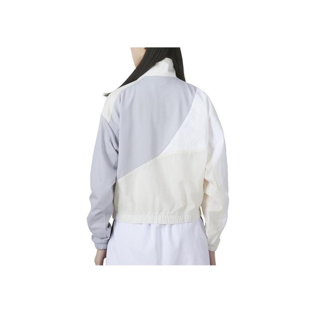 adidas Originals Women's Colorblock Windbreaker Jacket White Grey HC7054