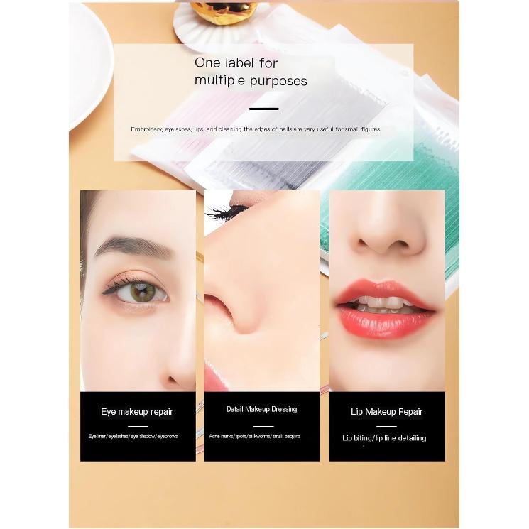 400 Microswabs - Pink Micro Applicator Brush Replacements for Eyelash Extensions