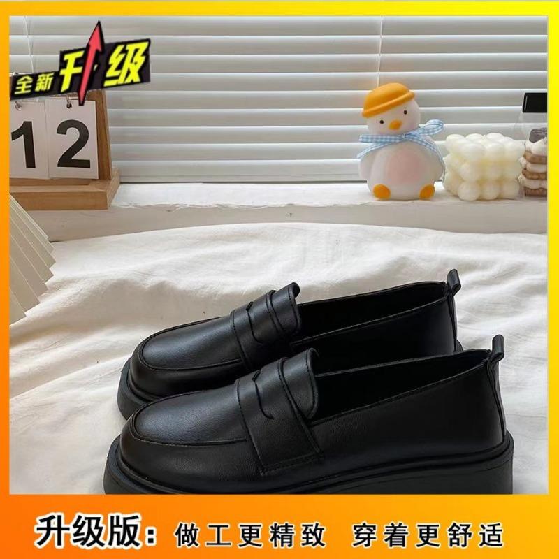 Black Small Leather Shoes Women's Autumn New Versatile Flat-bottomed Uniform Flat-bottomed Soft Girl Single Shoes