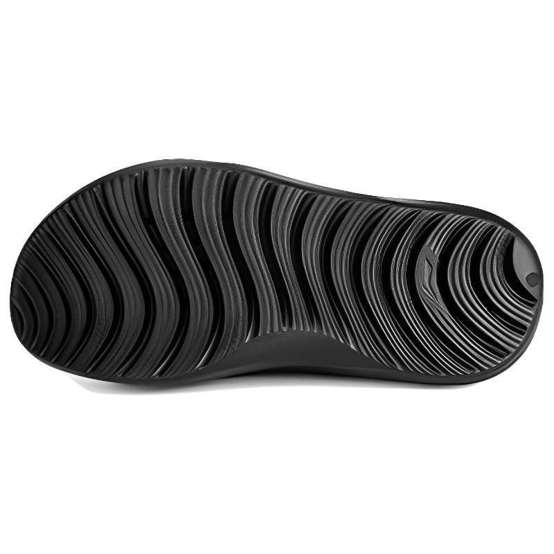 Li Ning Slip Resistant Abrasion Resistant EVA Quiet Slide Slippers Unisex Black LNXU931-1