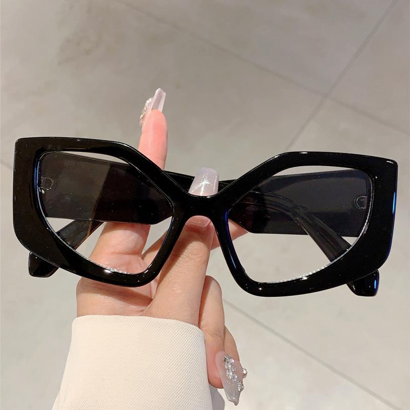 The Same Retro Personalized Rainbow Frame Anti-Blue Glasses Trendy Street Shooting Exaggerated Colorful Flat Glasses