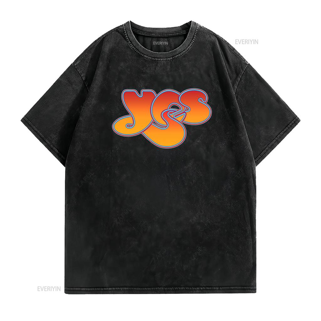 Yes British Progressive 70s Rock Band T Shirt Heavy Cotton S 3xl Vintage Washed Casual Graphic Homme Slightly Soft