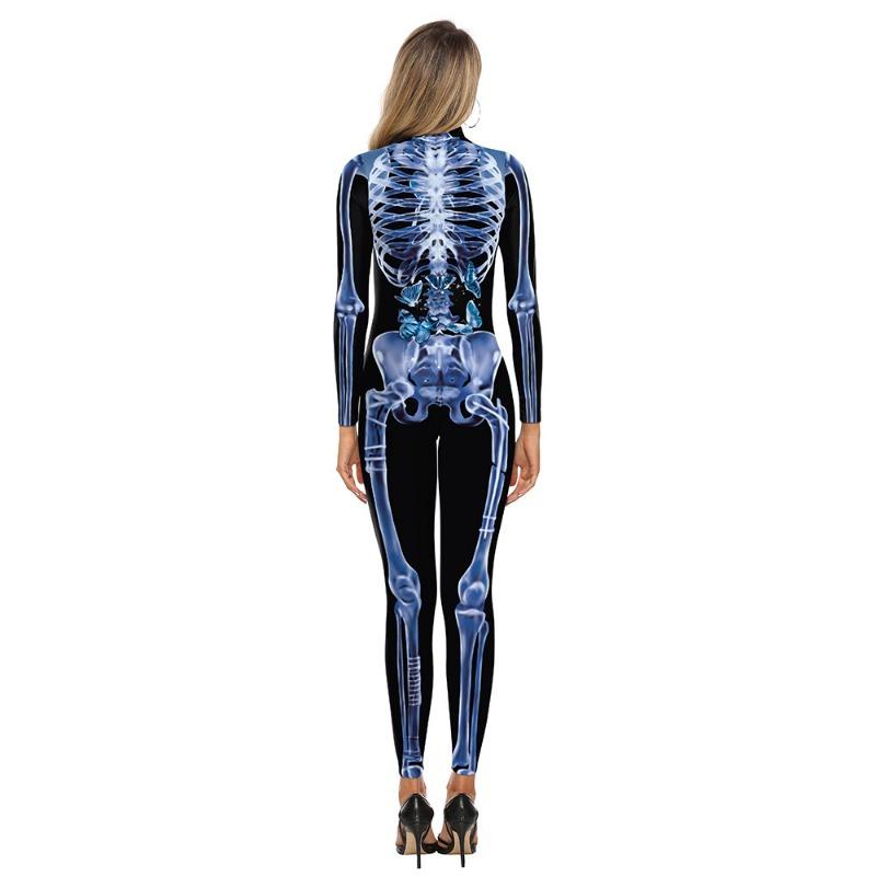 Purim Skull Frame Digital Printing Carnival Parade Party Gala Male Female Adult Jumpsuit