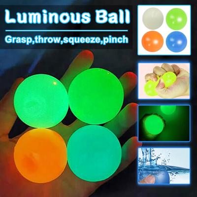Fluorescent Sticky Wall Ball Sticky Target Ball Decompression Toy Kids Gift 4pc 45mm